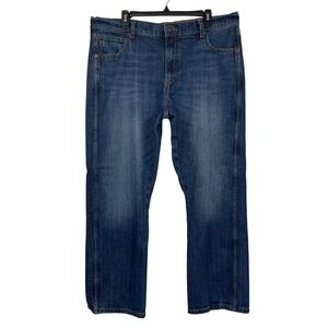 Wrangler RETRO Relaxed Fit Bootcut Mens 38x30 Dark Wash Denim Blue Jeans Boot